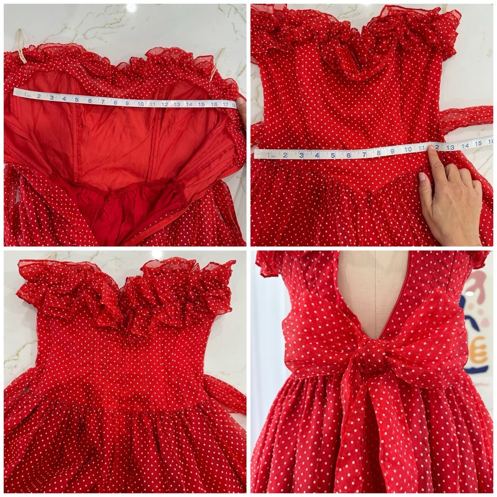 Vintage 70’s/80’s Polka Dot Ruffle Gown - Picture 15 of 16